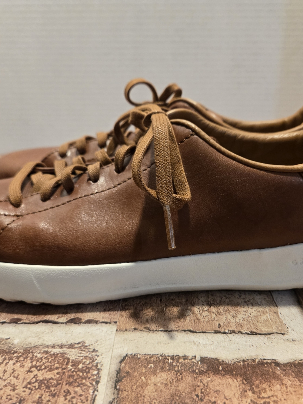 Cole Haan Brown Leather Low-Top Sneakers with White Sole - Picture 7 of 12
